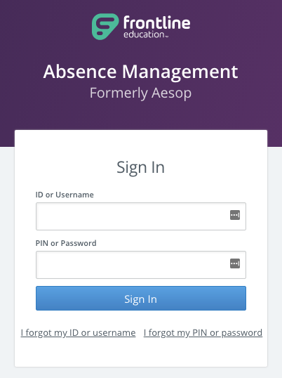 Frontline Absence Management formerly Aesop NCOE