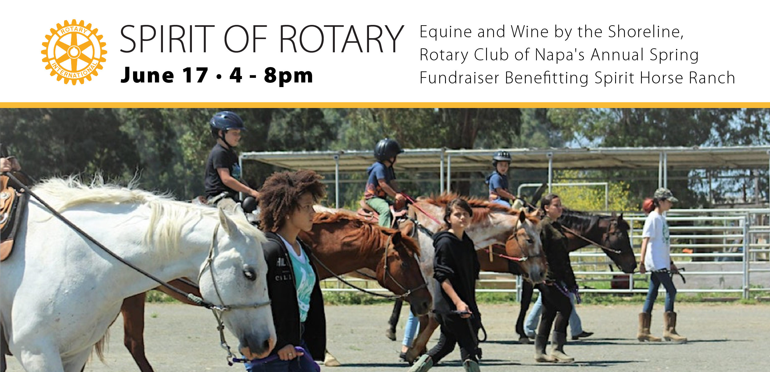 Spirit of Rotary: Equine and Wine by the Shoreline, Rotary Club of Napa's Annual Spring Fundraiser Benefitting Spirit Horse Ranch