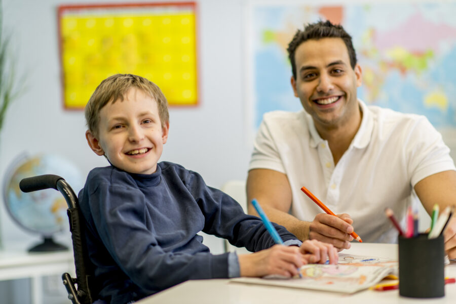 Special Needs Boy with Teacher