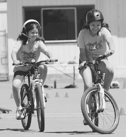 ACE Girls on bikes