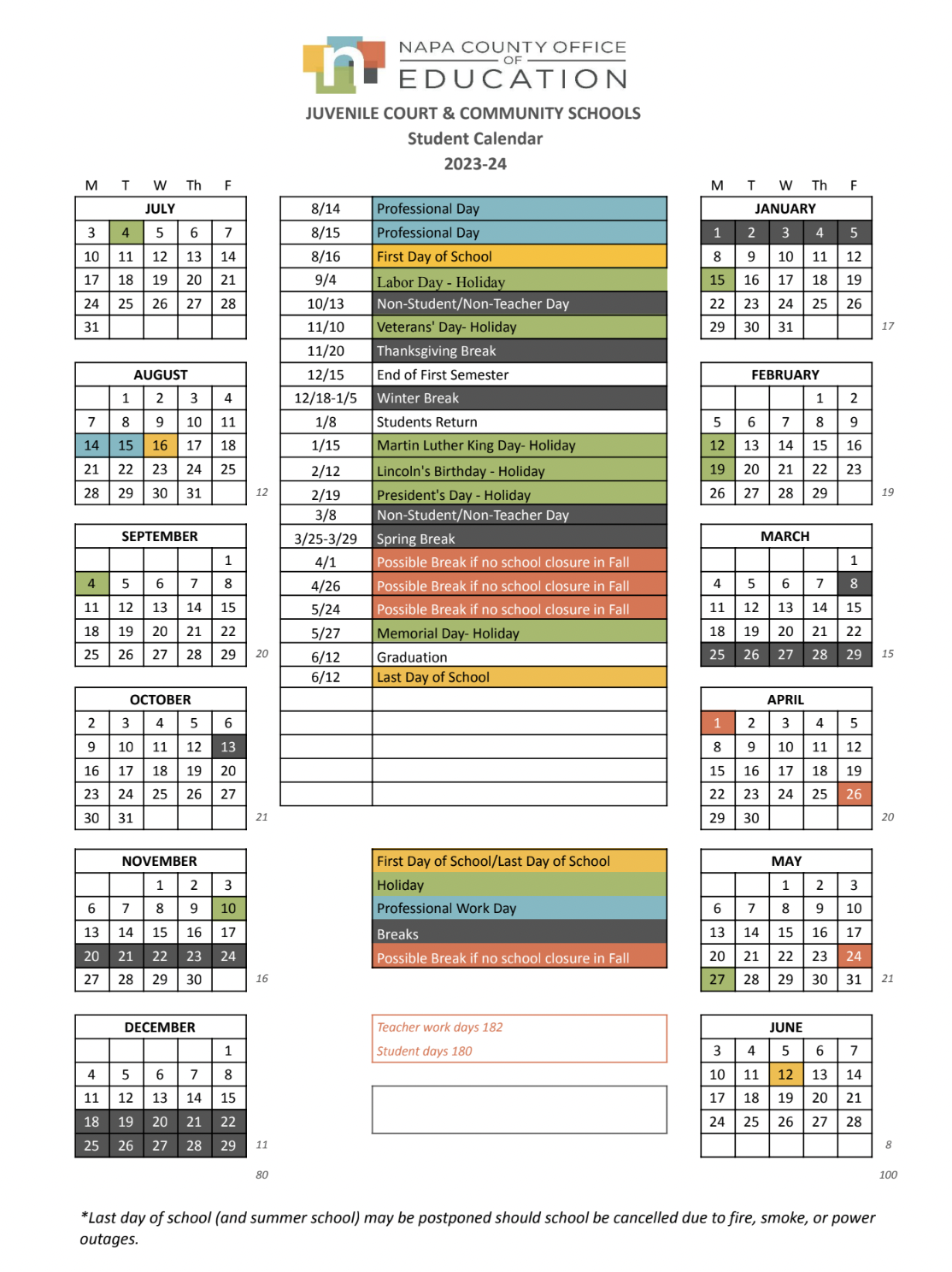 Camille Creek Juvenile Court Calendar